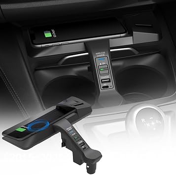 Wireless Car Charger for BMW 3 Series 4 Series M3 M4 2016 2017 2018, OEM Custom Fit with USB-A & Type-C Wireless Fast Phone Charging Pad for BMW F30 F31 F32 F33 F35 F36 Accessory