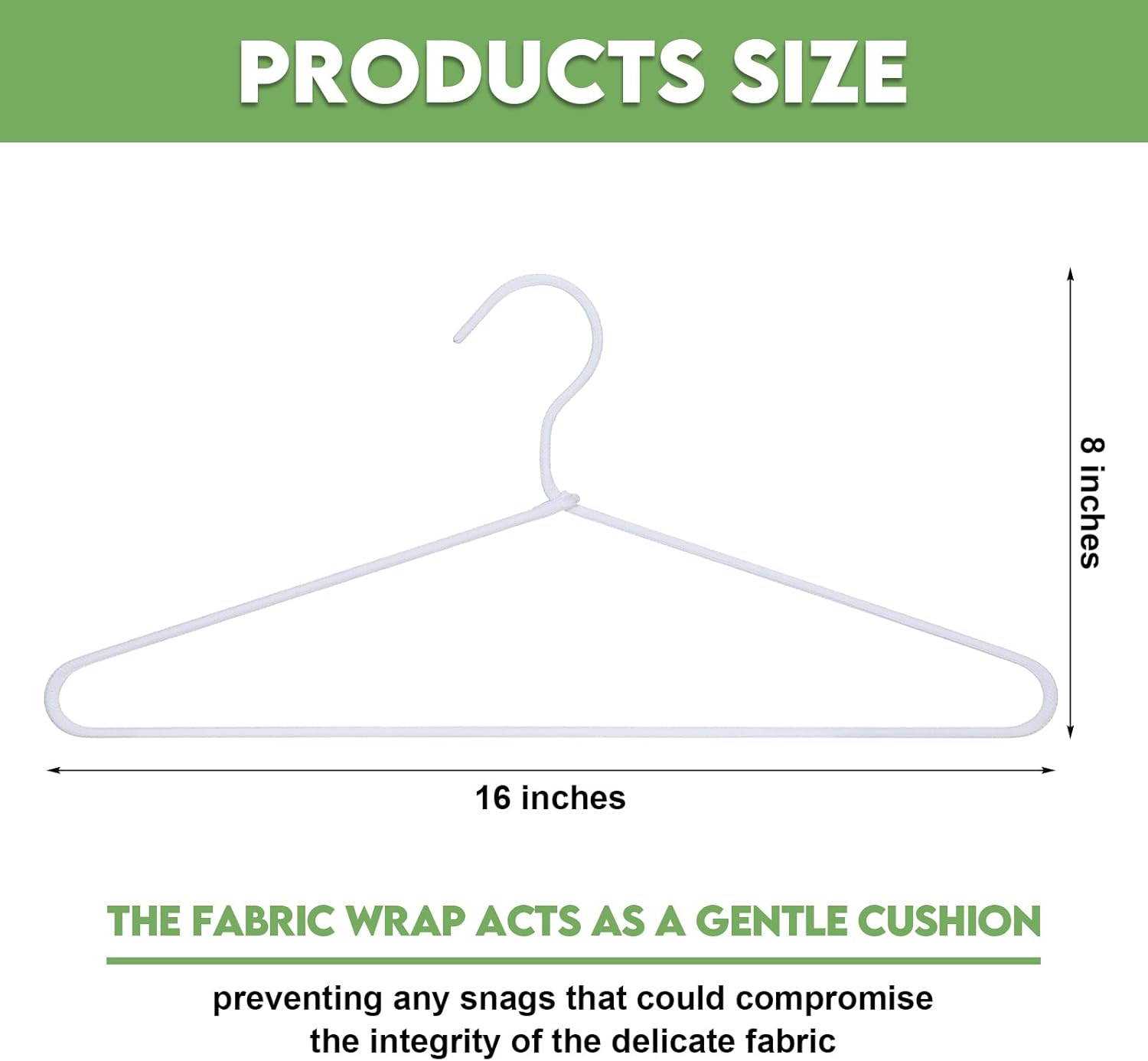 GlikCeil 15 Pcs Fabric Wrapped Metal Hangers Covered Wire Hanger Metal Coat Hangers Non Slip for Clothes Closet Clothing Suit Shirt Pant (White)