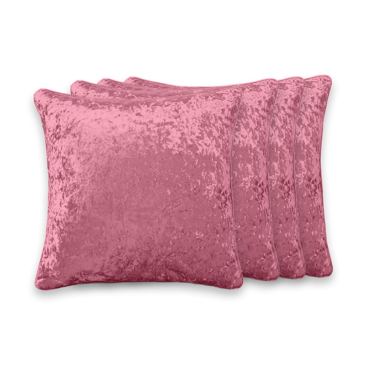 Rohi Luxury Crushed Velvet Cushion Cover Soft, Durable, and Elegant for Living Room & Bedroom Décor (Pink, 18" x 18")