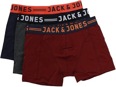 JACK \u0026 JONES JACLICHFIELD - Calzoncillos tipo bóxer para hombre (6  unidades) granate M: Amazon.es: Ropa
