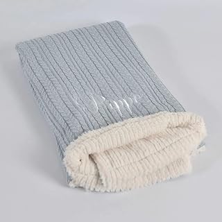 Manta tricot premium com pele Bebê Panda (azul bebê)