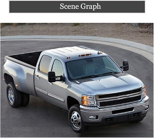 Miniatura 9 de Espejos de remolque para Chevy Silverado Tahoe Suburban GMC Sierra Yukon 2007-2014, espejo de remolque con ajuste de potencia, luz de señal de