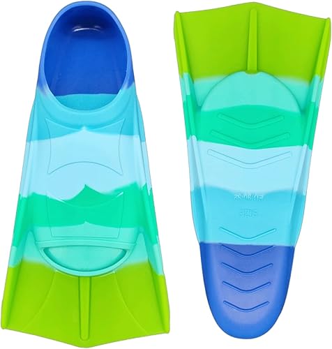 Miniatura 8 de Aletas de natación para niños, cómodas aletas de silicona para nadar y bucear, tamaño adecuado para principiantes, niños, niñas, niños y adultos