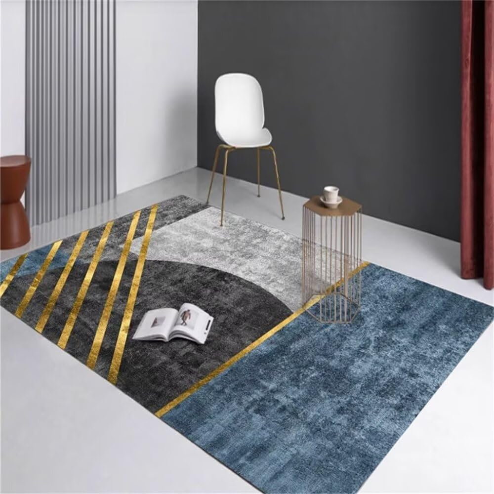 Tapis route 50x150cm avec moquette intérieure salon bleu et gris