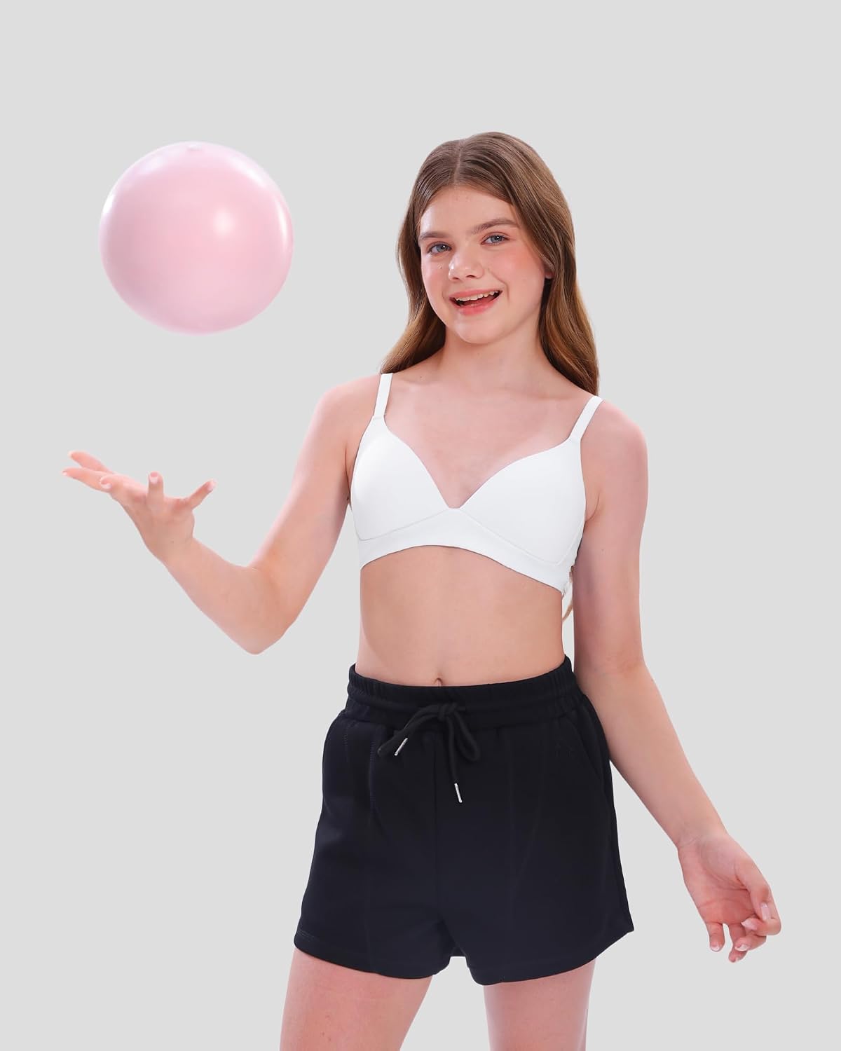 SALIA GIRL Soft Lightly Padded Teen Bras for Girls, Pull-On Wireless Training Bras for Teens Ages 10-16, Everyday Comfort