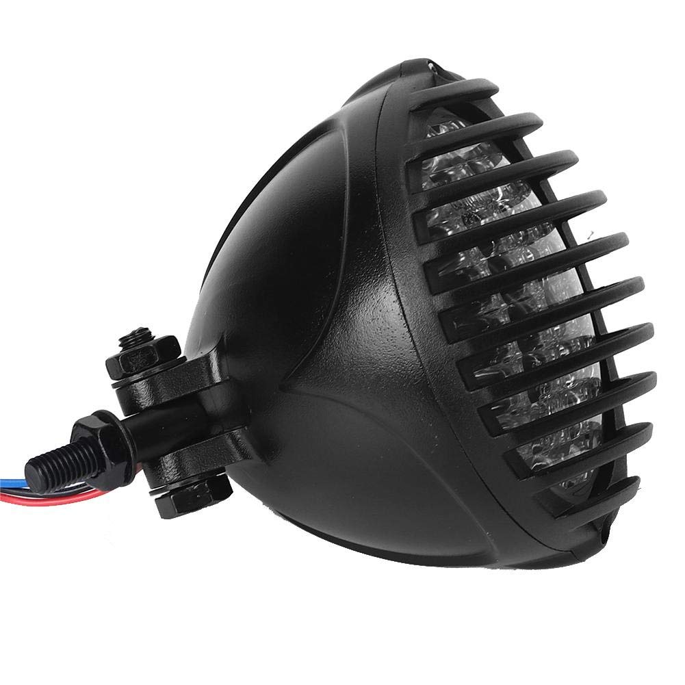 Phare Avant Moto Universel 5,75 Pouces - Lentille Verre, Coque Noire, 12V 35W Pour GN125