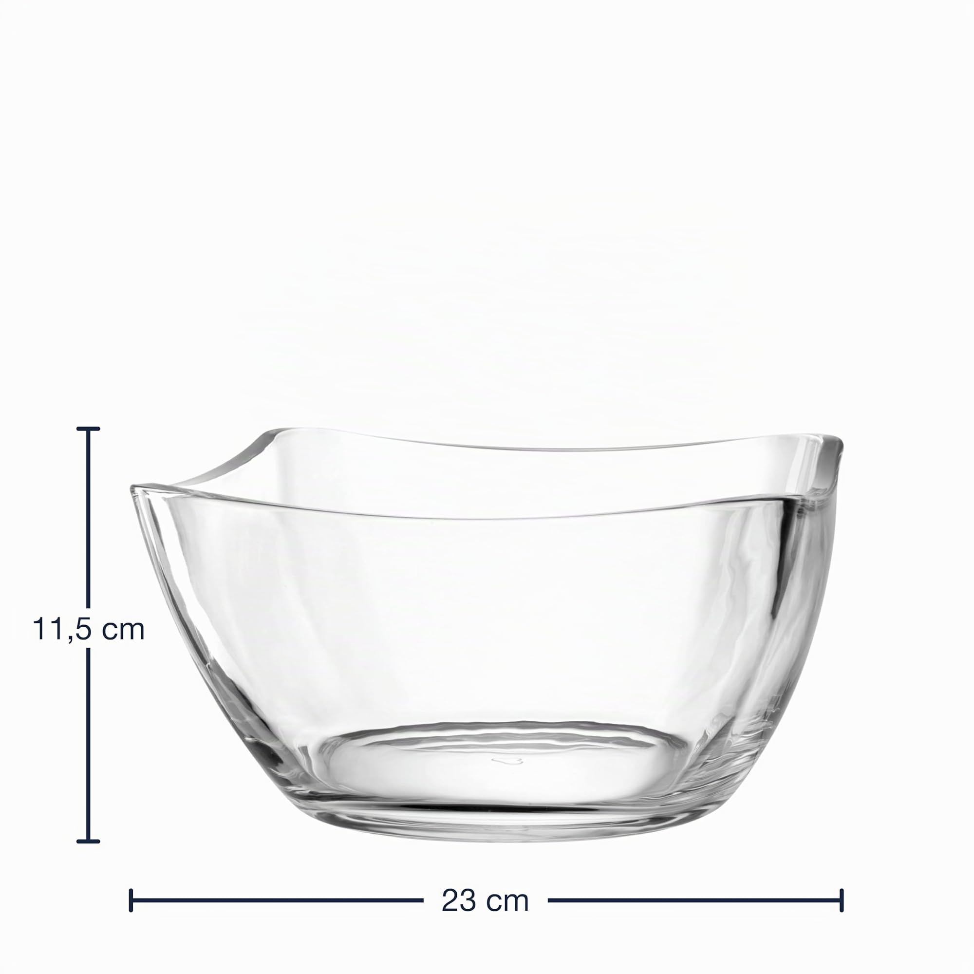 LEONARDO HOME Piazza 024409 Bol de service, en verre, passe au lave-vaisselle, saladier moderne, bol fonctionnel, hauteur 12 cm, transparent