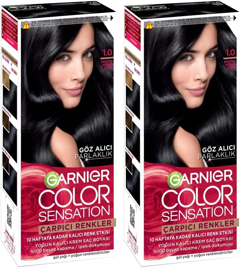 Garnier Çarpıcı Renkler Saç Boyası 1.0 Ekstra Yoğun Siyah (2 paketi)