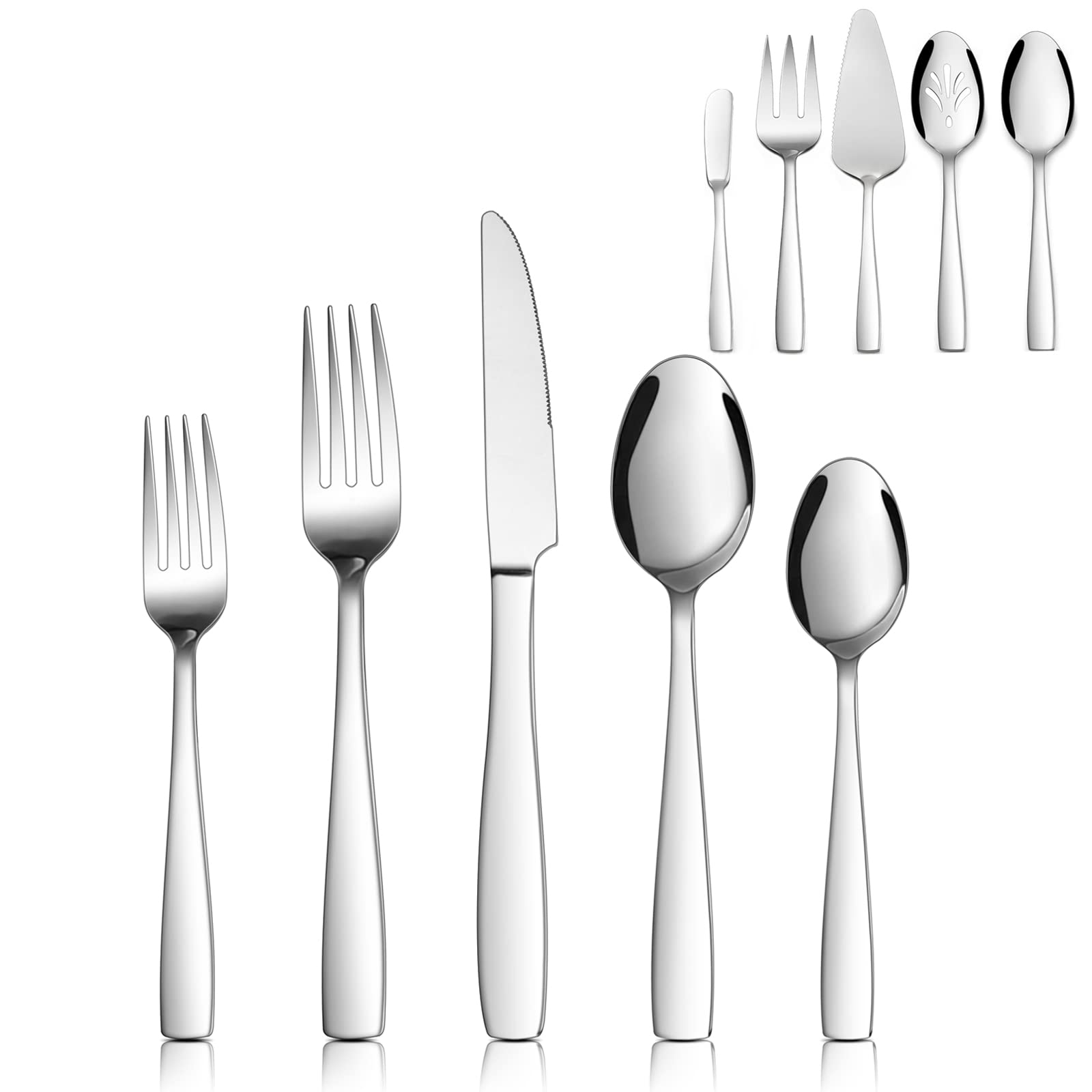 Buy 65Piece Silverware Set with Serving Utensils, HaWare Stainless