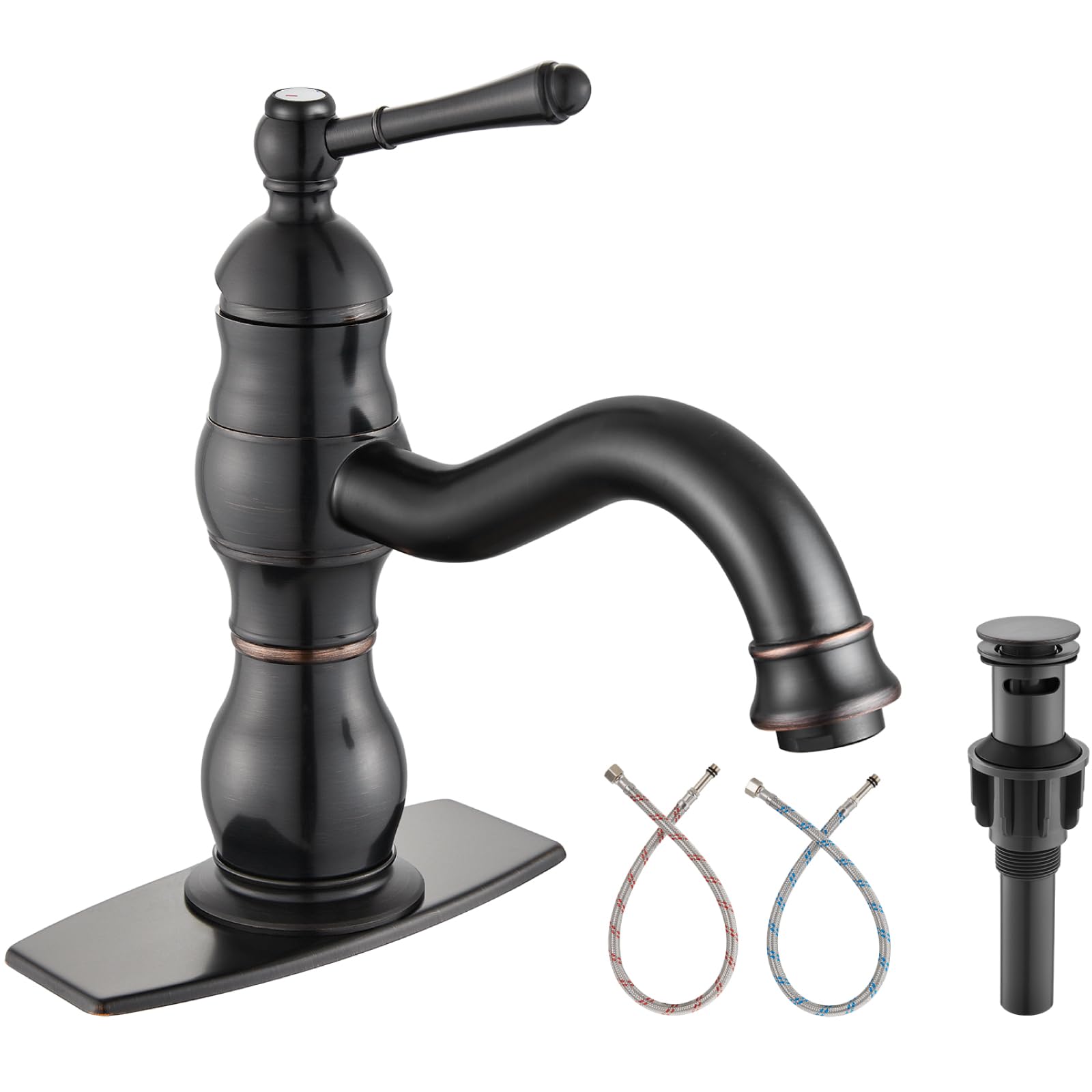 BWE Vessel Sink Faucet Oil Rubbed Bronze Waterfall Farmhouse Rustic - View #11