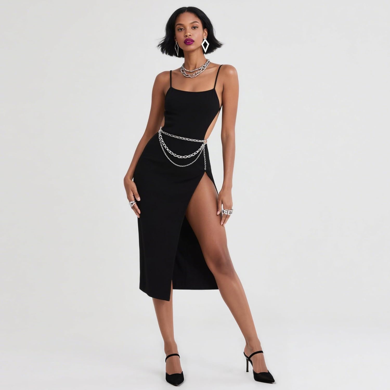 Mesh Heels for Women Pumps Closed Pointed Toe High Heels Stiletto Heeled Mules Sandals Dress Shoes - Image 3