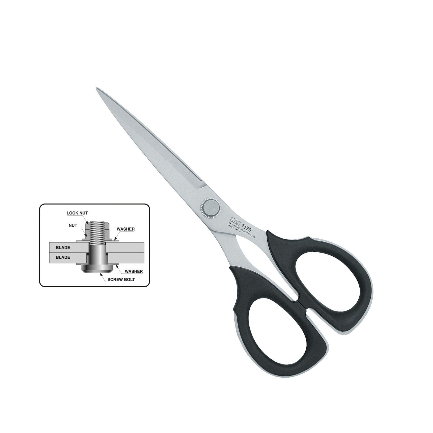 Kai Schneiderschere 7170 (17 cm) zum Nähen und Sticken, professionelle Industrieschere, höchste Qualität