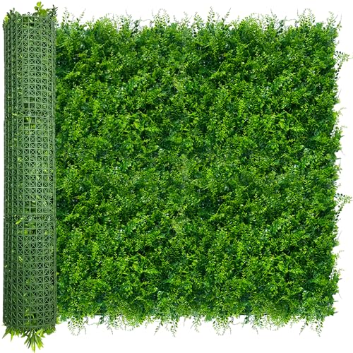 ODTORY Artificial Plants Hedge Wall Panels:40x120 Inch (33.5 sqft) UV-Anti Greenery Boxwood Fence Privacy Screen, Faux Ivy Grass Wall with Fake Leaves for Indoor Outdoor Background Covering