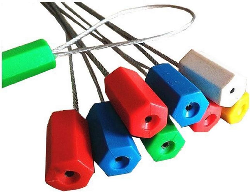 10PCS Pull-Tite Steel Security Cable Wire Seals Numbered Anti-Tamper Security Tags