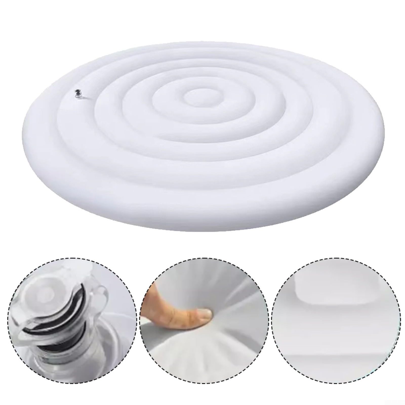 Couverture de spa gonflable, couverture isolante en PVC pour jacuzzi rond ou carré, protection contre les intempéries, résistante aux UV et à la poussière, jardin extérieur (ronde avec poignée