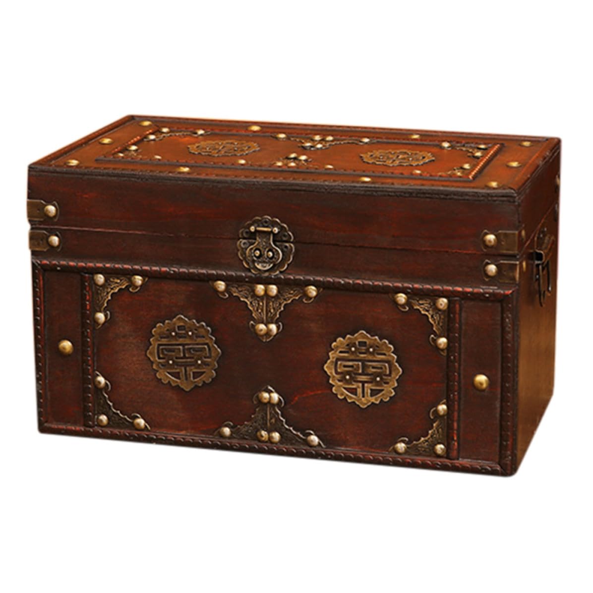 Caja de Madera Vintage Marrón para Guardar Joyas y Recuerdos Tapa, Organizador Decorativo Hogar y Espacio de Trabajo, Solución de Almacenamiento