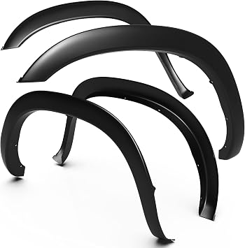 Tyger Auto Fender Flare Compatible with 2002-2008 Dodge Ram 1500; 2003-2009 2500 3500 8 Bed, Fine-Textured Black Paintable Factory Style 4pc | TG-FF6D4208