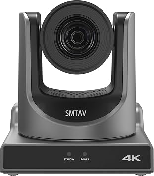 SMTAV 20X Optics Zoom 4KP60UHD NDI PTZ Camera, Support AI Auto Tracking and POE with Network IP Live Streaming, Simultaneous NDMi 3G-SDI and USB2.0 Video Output, for Conferences, Church, Teaching