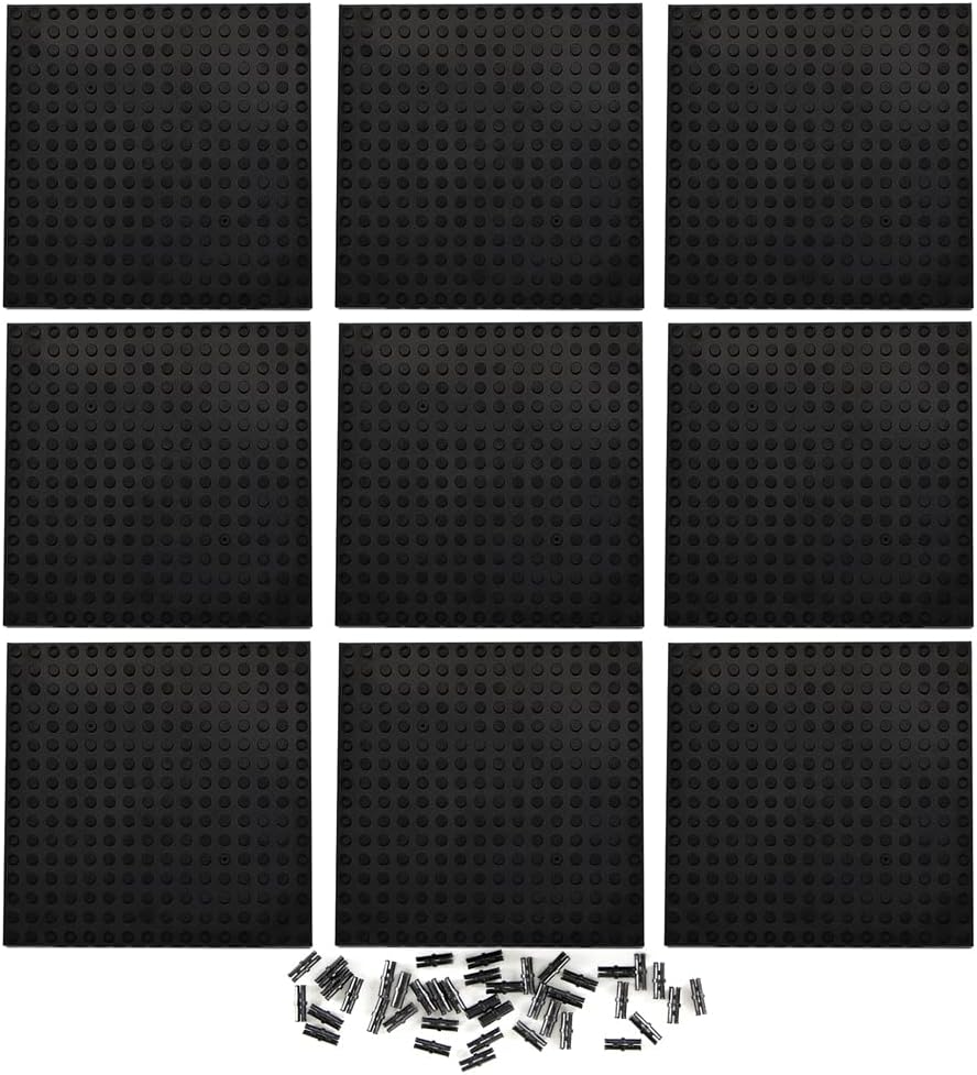 Feleph 18pcs 5" Base Brick 16x16 White Plate 1/3 with Holes and Pin Pixel Art Painting Classic Blocks Compatible with 65803 3673 Major Plates Brands