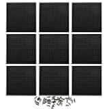 Feleph 9pcs Brick 16x16 Black Plate 1/3 with Holes and Pin Pixel Art Painting Classic Blocks Compatible with 65803 3673 Major Base Plates Brands