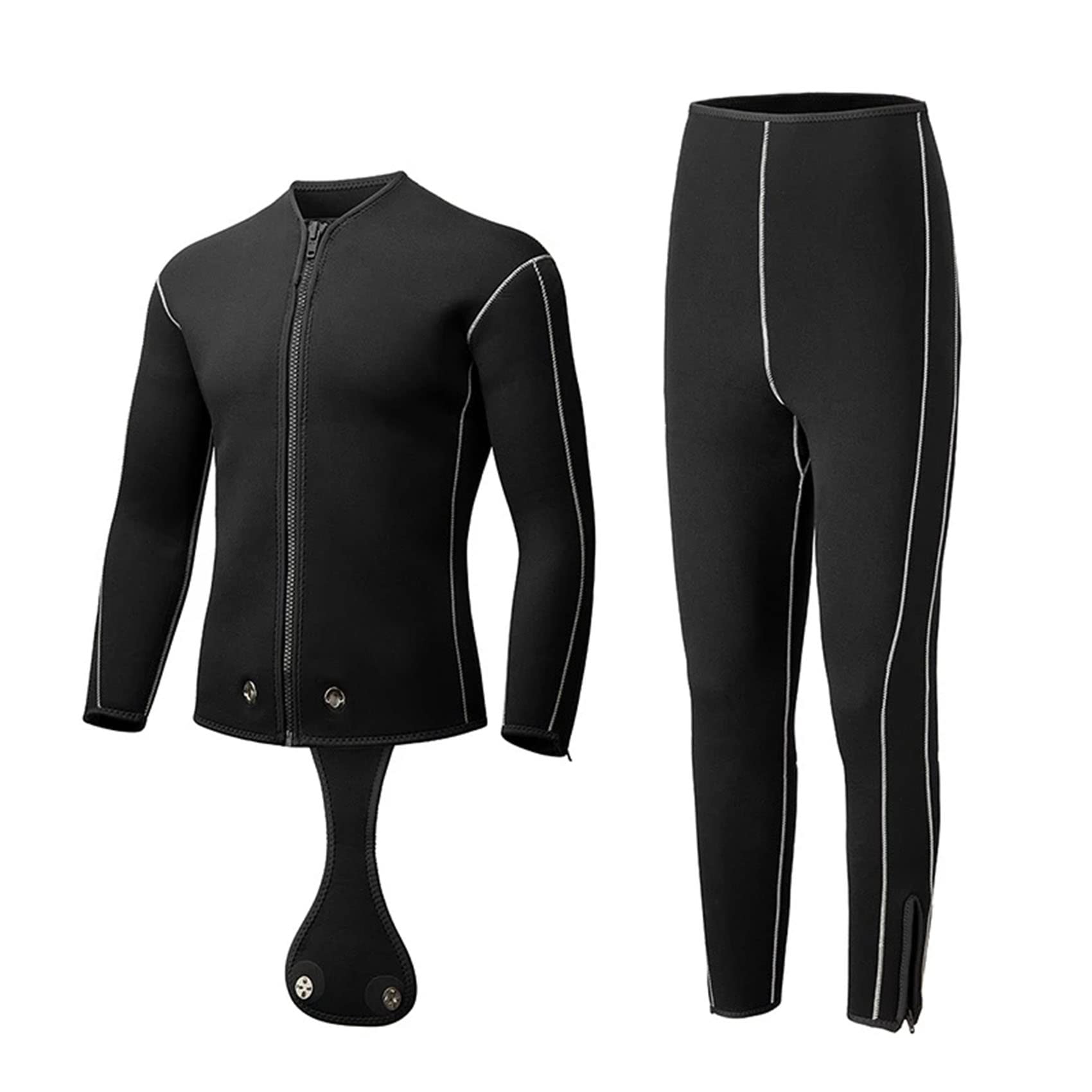 Hommes 5mm Grande Taille Combinaison de plongée Vestes Pantalons à Manches Longues Combinaison de plongée sous-Marine Saut Surf plongée en apnée Combinaisons