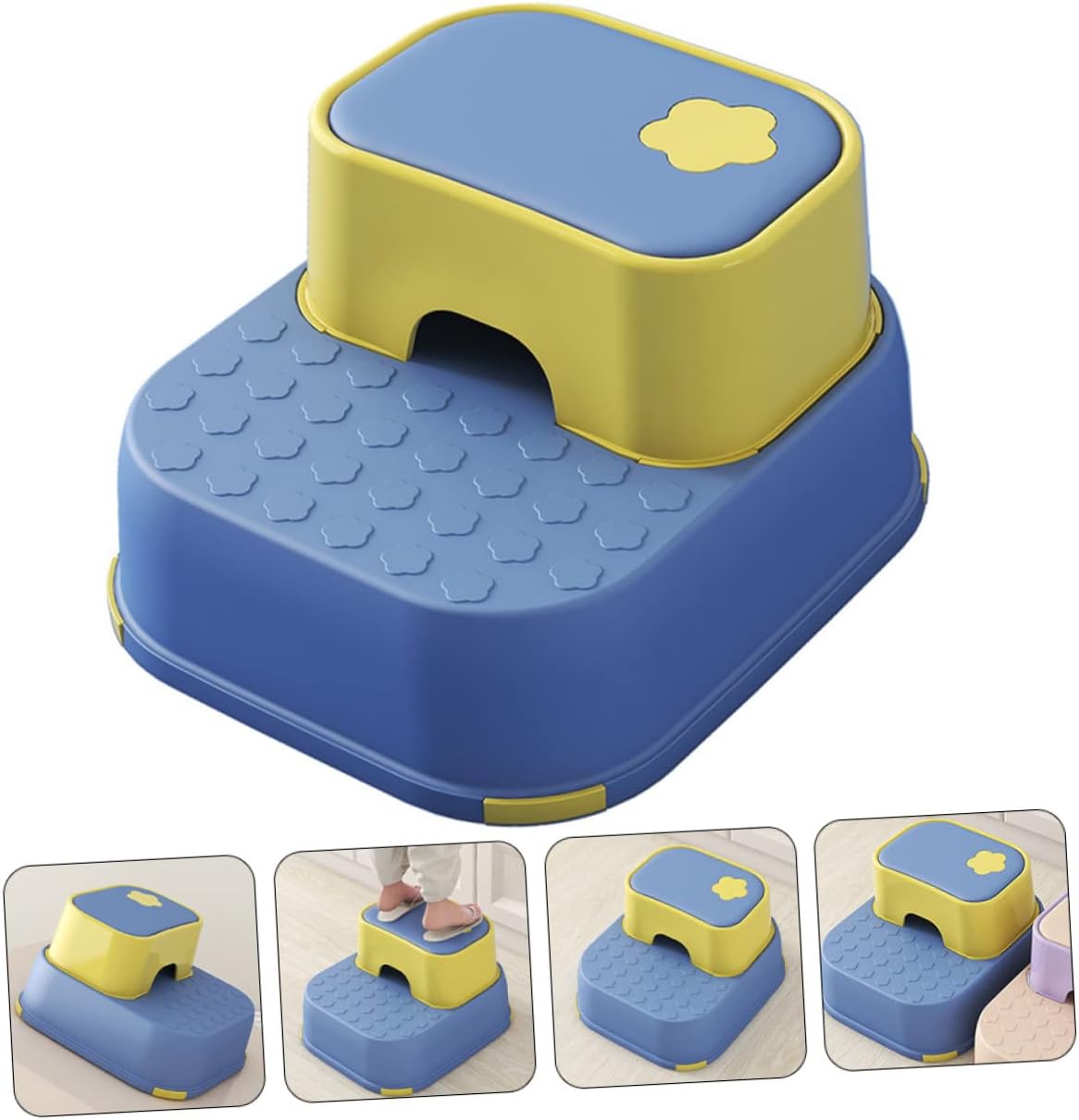 Step Stool for Boys and Girls Toddler Stool Non-Slip Double Layer Stool for Bathroom Kitchen Playroom