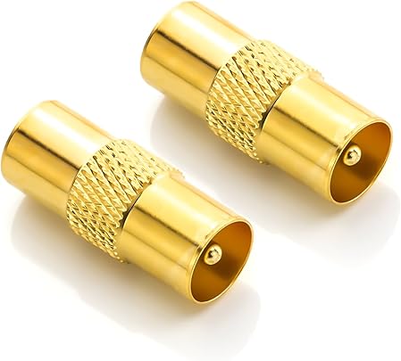 deleyCON Connettore per Adattatore per Antenna Connettore Coassiale IEC per Connettore Coassiale IEC Cavo Schermato Dorato Placcato Cavo via Cavo Coassiale Pezzi deleyCON Connettore per Adattatore per Antenna Connettore Coassiale IEC per Connettore Coassiale IEC Cavo Schermato Dorato Placcato Cavo via Cavo Coassiale Pezzi