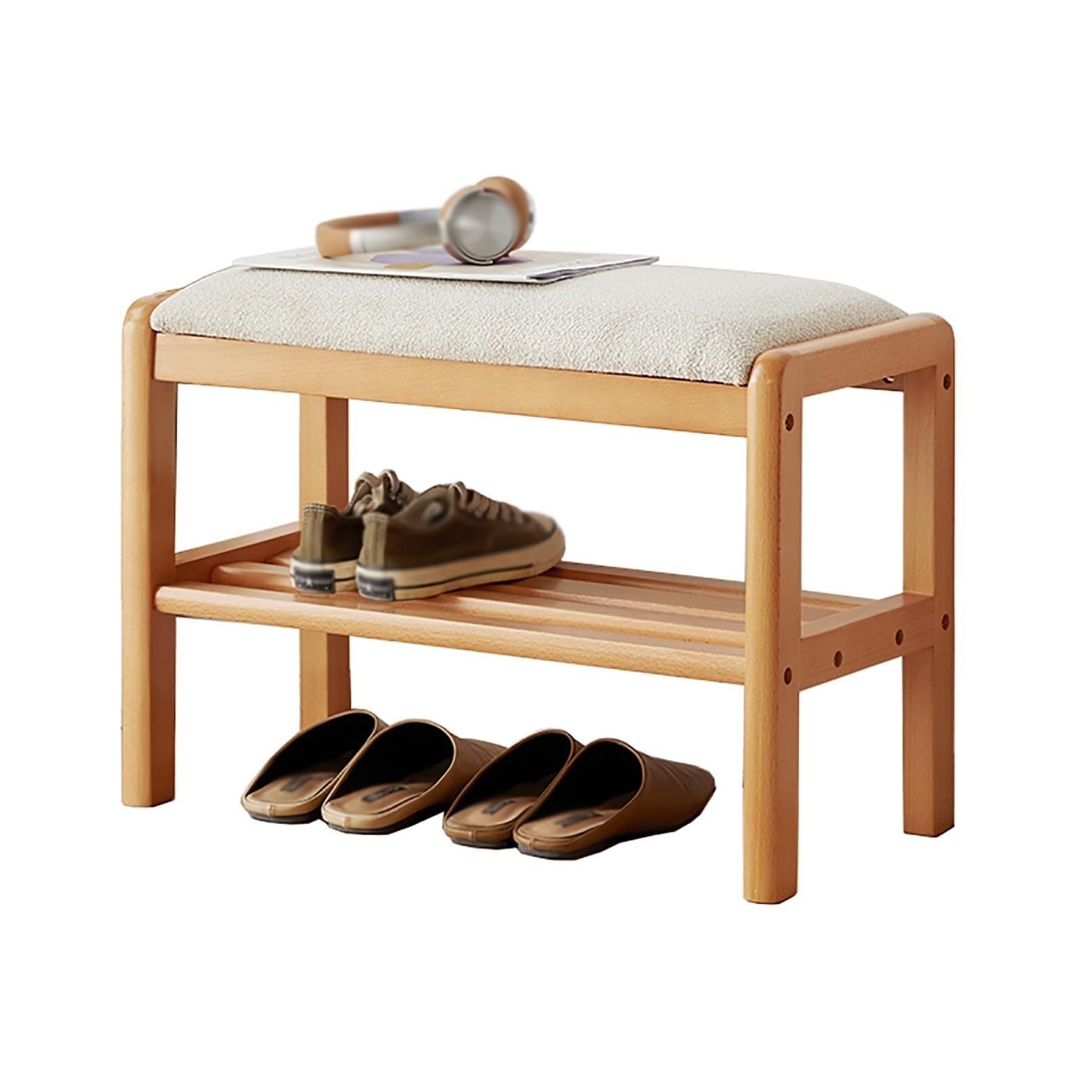 Banc en bois massif VZXATYOP pour ne plus galérer à vous chausser