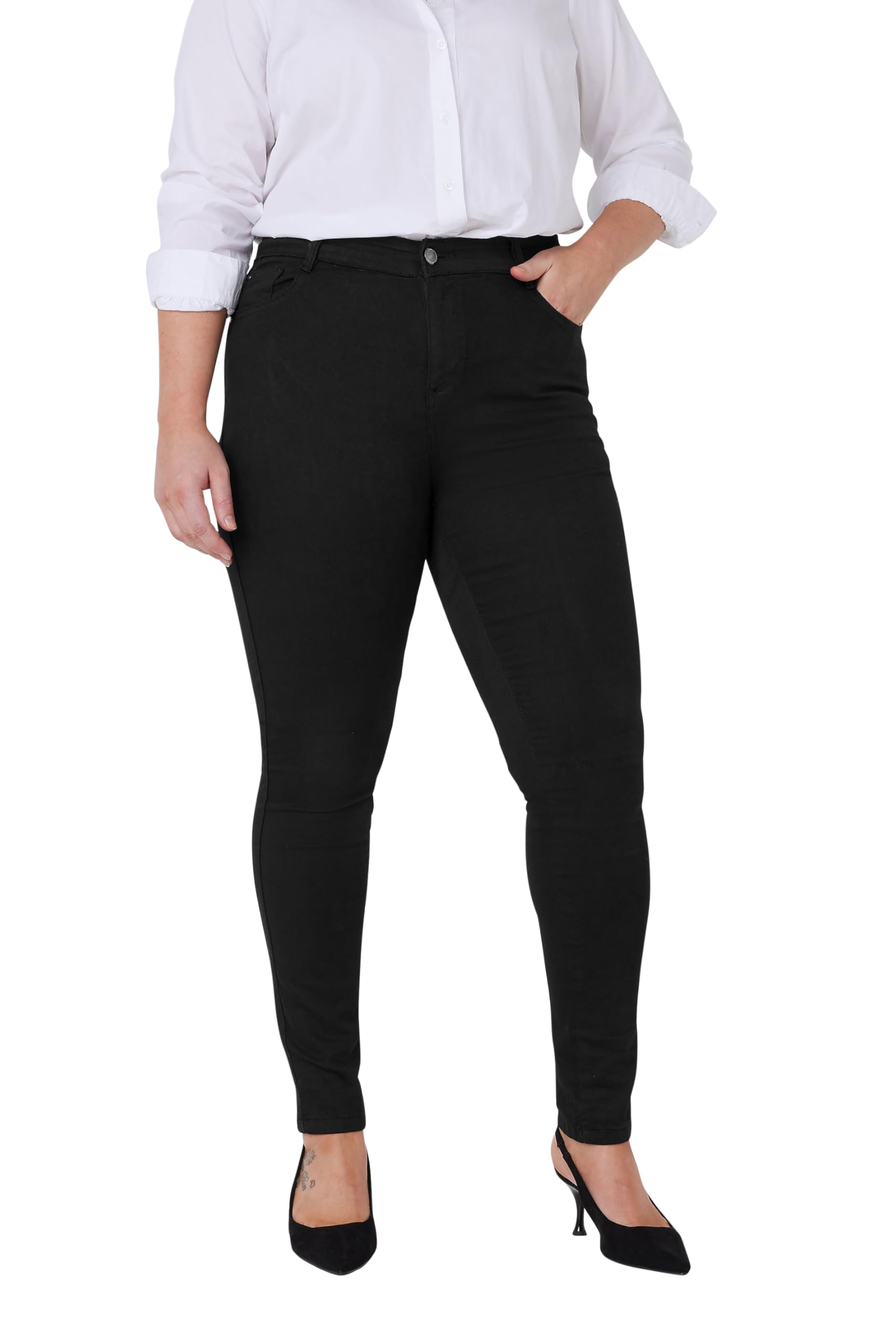 Evans Women's Black Plus High Waisted Skinny Jeans Size 28