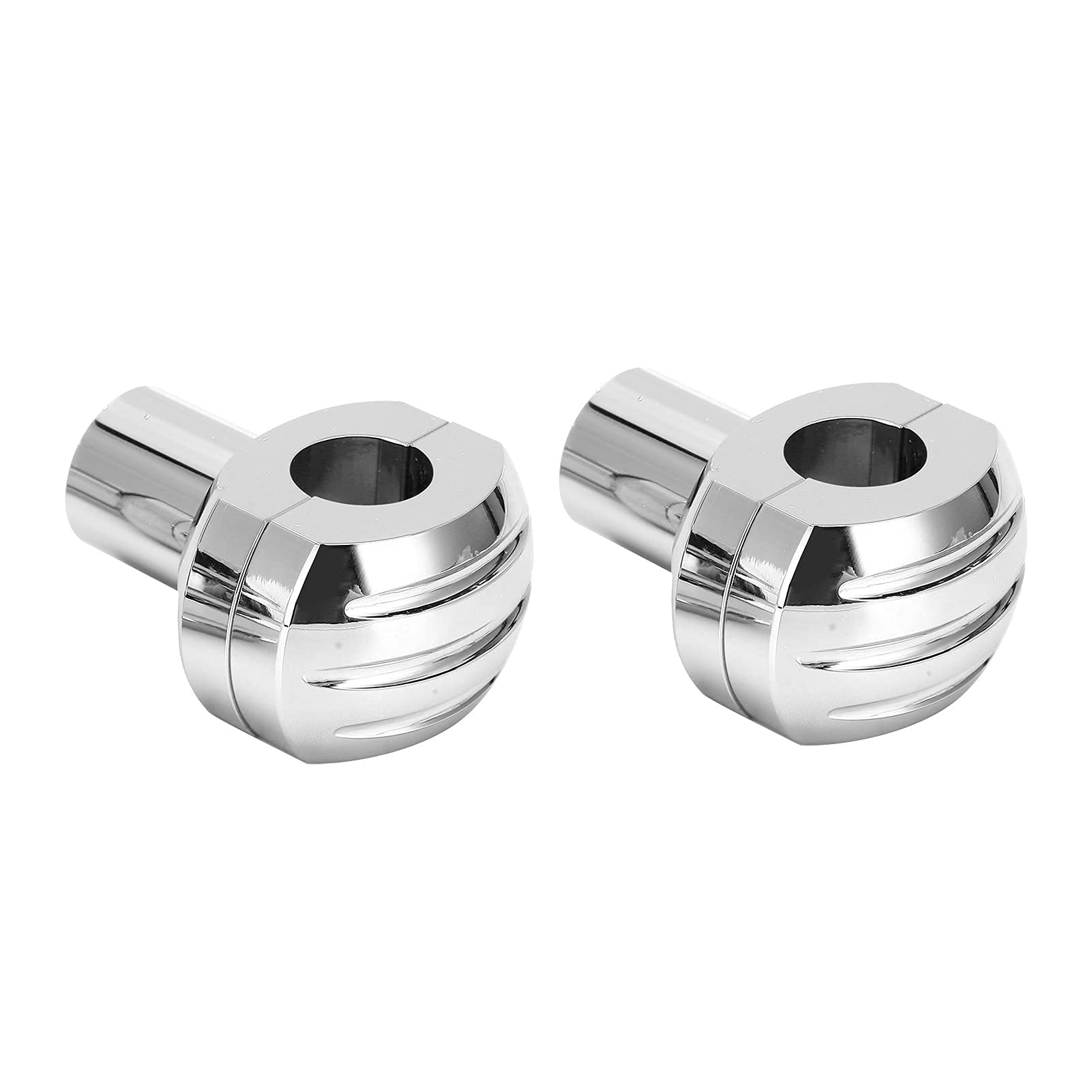 Riser Manubrio Moto, Riser Barra CNC 25 Mm Morsetto Manubrio Universale per Moto Testa Tonda con Sollevatore Manubrio a Righe(Placcatura in argento)