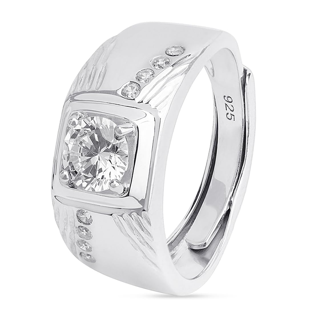 zavya 925 Sterling Silver Rhodium Plated Solitaire Ring | Gift for Men and Boys | With Certificate of Authenticity and 925 Hallmark-picture-33