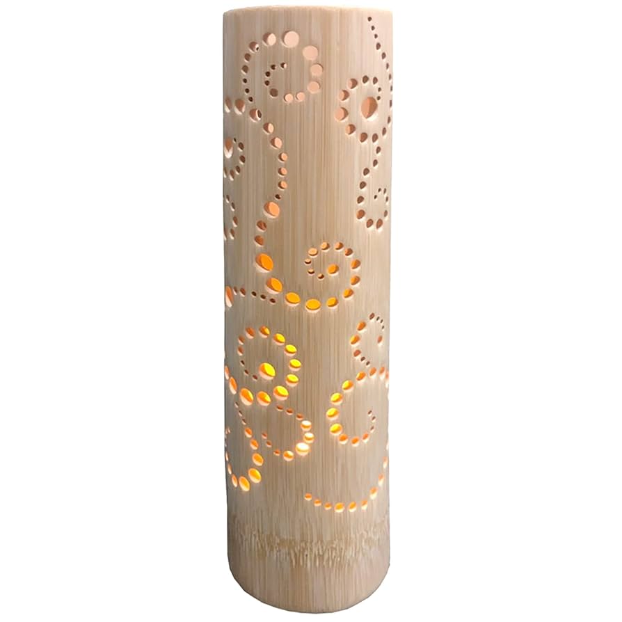 竹灯籠　〜〜和連〜〜 Amazon.co.jp : GreeNexus 竹あかり (唐草) 竹灯籠 和風テーブル