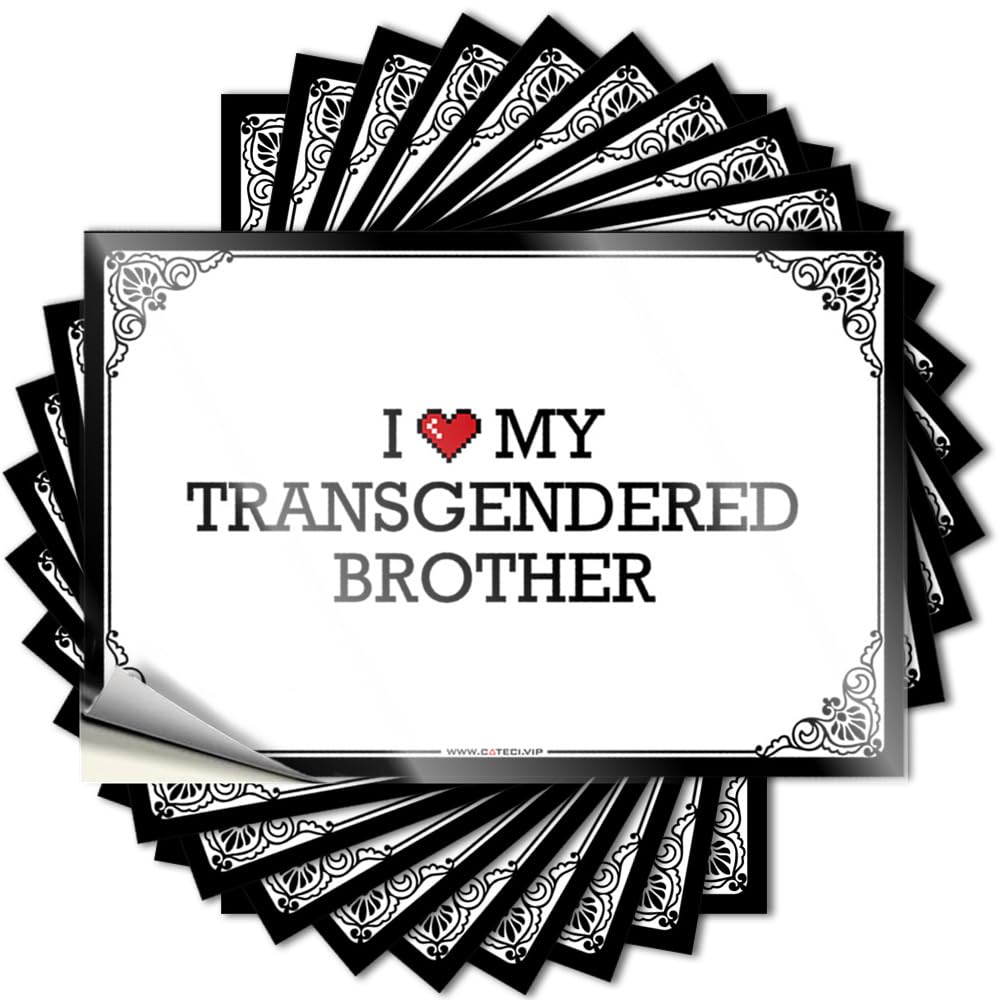 Indie Room Decor Encouragement Saying - I Love My Transgendered Brother Removable Decal Case Easy Peel for Mold(6X9CM)