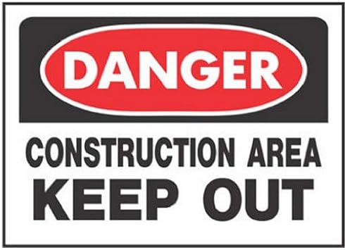 Hy-Ko Products Hy-ko Prod Co 520 10" X 14", Red, Danger Construction Area Keep Out Sign