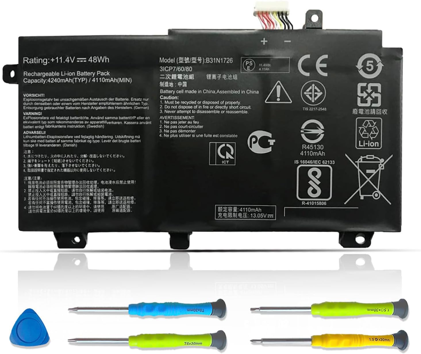 Amazon.com: ASODI B31N1726 48Wh Laptop Battery Replacement for