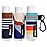 HEYSKAY 3PCS Lip Balm Holder Lipstick Sleeves Keychain Lip Gloss Holder Keychain Chapstick Elastic Sleeves(Dark blue strip)