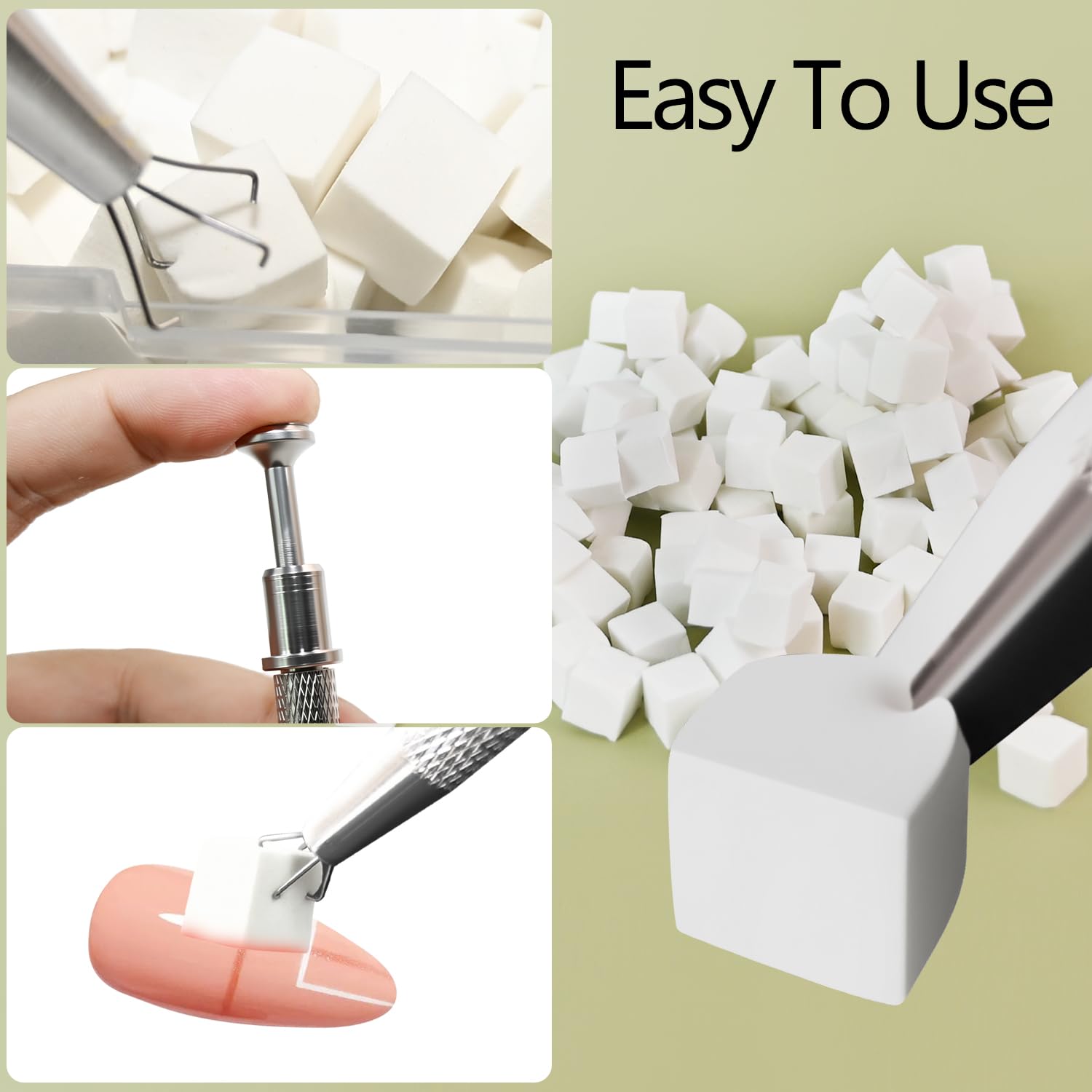 200pcs Soft Nail Sponges for Ombre With Grabbing Pen | Professional Manicure Nail Art Tools for, Ombre Nail Sponge Set