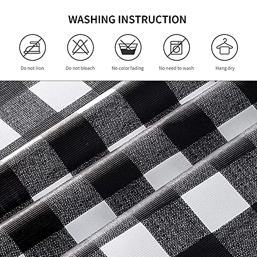 Nequare Vinyl Tablecloth 52 X 70 Inch 100% Waterproof Check Rectangle Plastic Tablecloth Oil Proof Table Cover For Restaurants, Picnics, Camping, Bistros, Indoor And Outdoor Dining, Black And White #TOP2