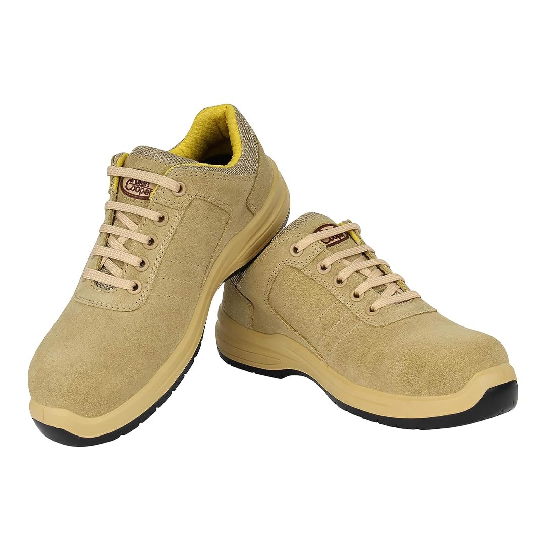 Allen Cooper Mens AC-1581-CAMEL-10 Safety Sneakers, Ergonomic Design, Composite Toe Cap, BIS Certified, Dual Density Shock PU Sole, Slip Resistant, Metal Free, Camel, Size 11 (B0CHZ1MZ6P) Amazon Price History, Amazon Price Tracker
