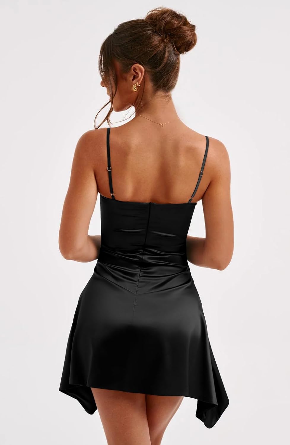 Memoriesea Women's Sleeveless Spaghetti Strap Ruched Sexy Mini Club Party Dress - Image 5