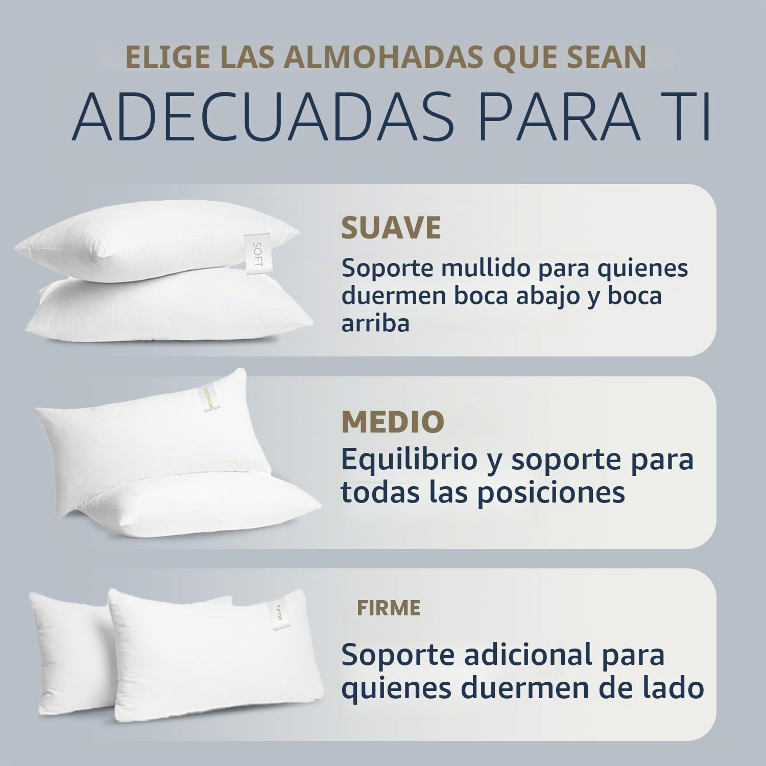Digital Decor Juego de 2 Almohadas con Funda 100% de algodón y Relleno de Microfibra Hueca con Tacto de plumón, como Las utilizadas en hoteles. Fabricadas en Estados Unidos. 3 Niveles de firmeza