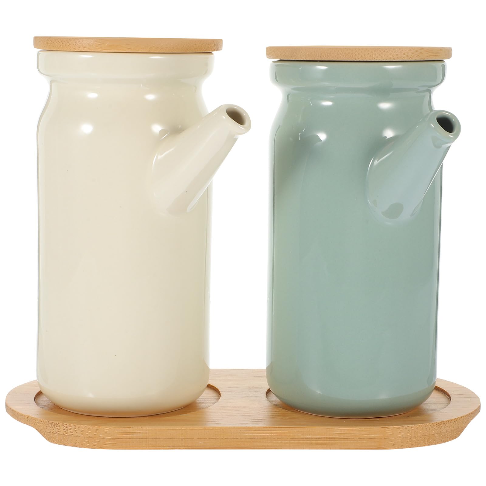 Bouteille d'huile en céramique et pot à épices pour une cuisine moderne