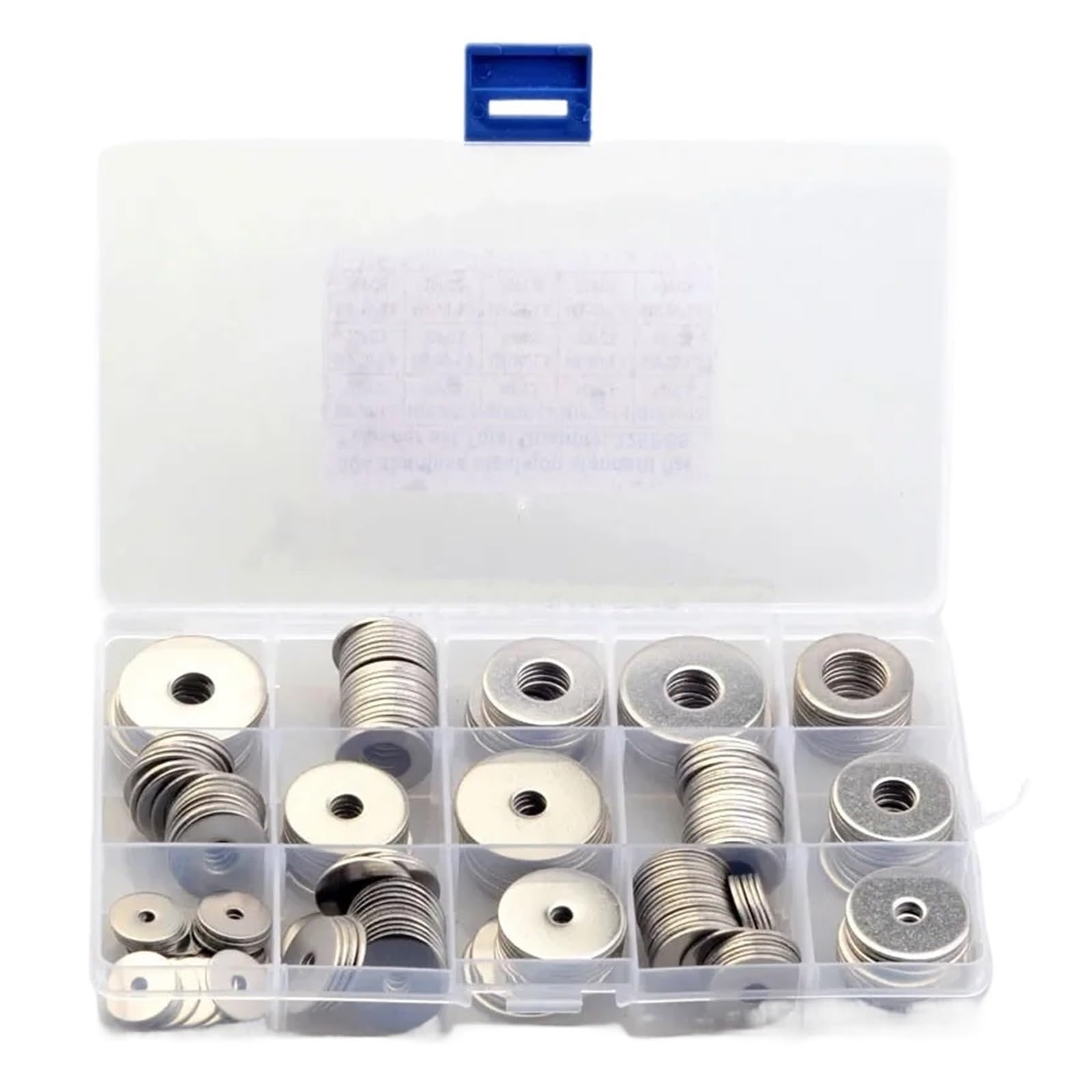 Assortiment de rondelles plates Jeu de grandes rondelles plates en acier inoxydable, joint grande taille M3 M4 M5 M6 M8 M10 M12, 225 pièces