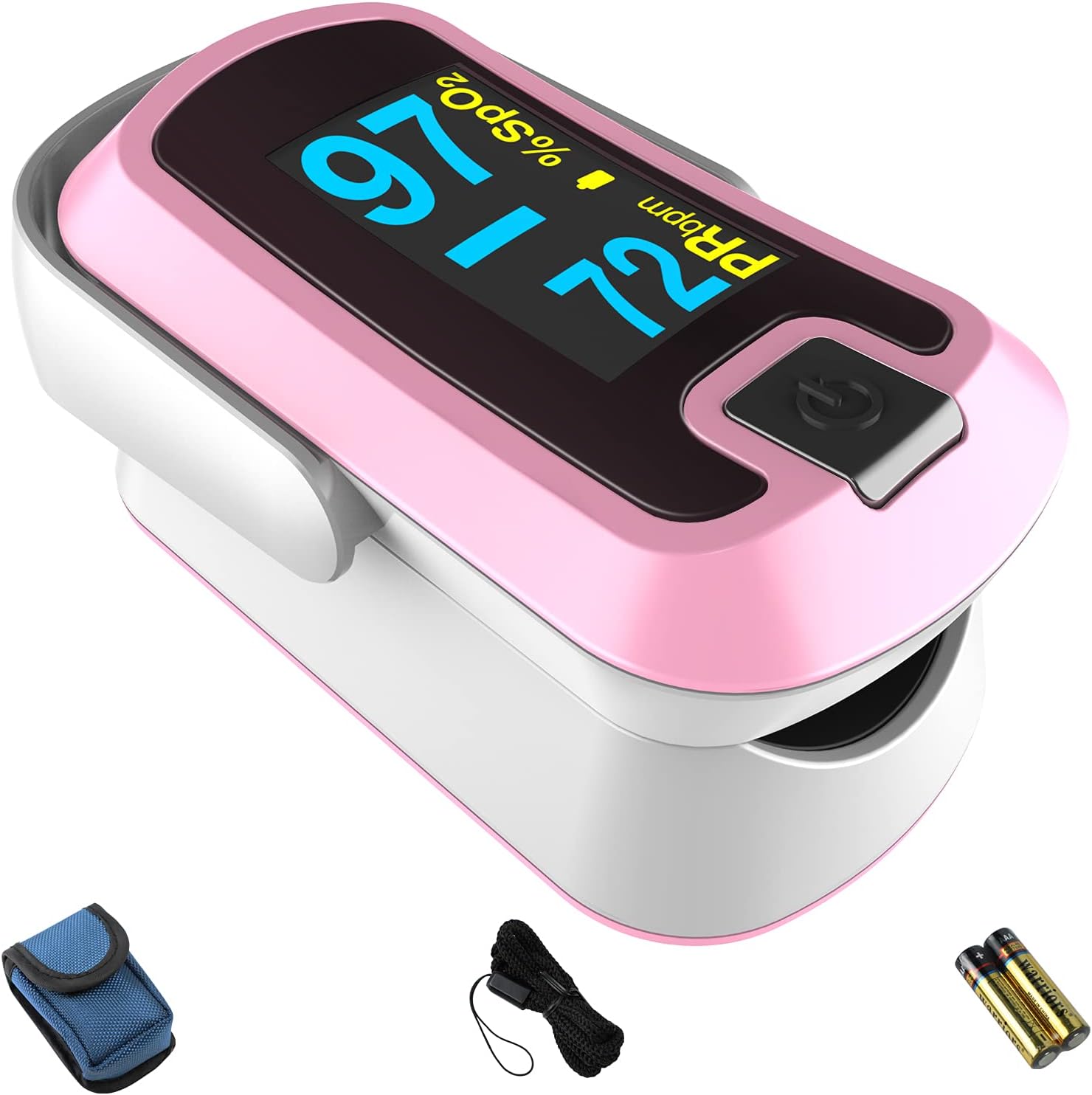 Flash Sale Buy 1 get 1 mibest OLED Finger Pulse Oximeter, O2 Meter, Dual Color White/Pink