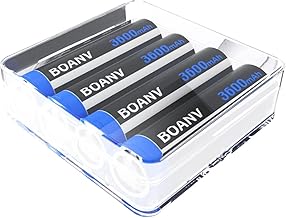[3600mAh] Pack of 4 Flat Top Battery 3.7 V Flat Top Battery, Rechargeable Flat Battery for Camera Flashlight, Headlamp (IB-65O) (D)
