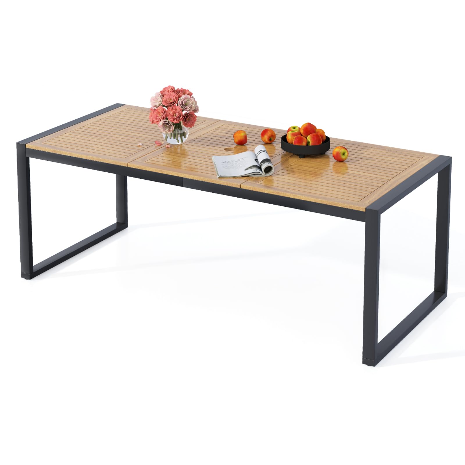 Amazon.com : HAPPYGRILL 8-Person Outdoor Acacia Wood Dining Table