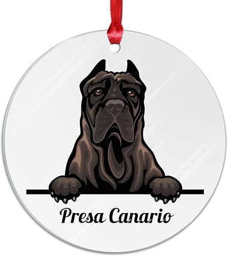 Miniatura 7 de WoGuangis Adorno de Navidad  Presa Canario Acrílico Adorno de árbol de Navidad Recuerdo de vacaciones Colorido Peeking Perro Amante de Mascotas