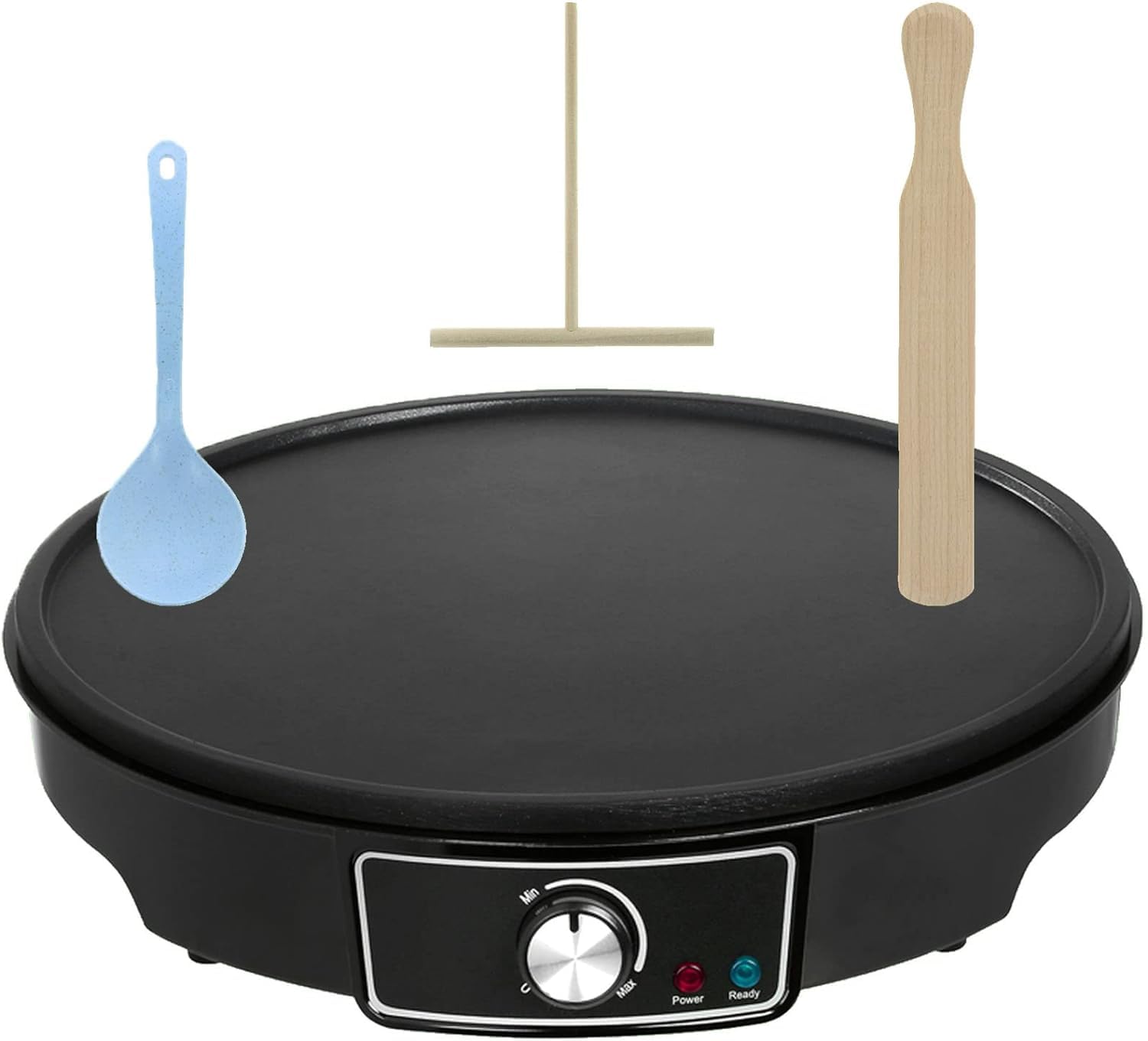 Crêpière Électrique 1600W 4 Trous - Contrôle Température Automatique, Plaque Double Face Antiadhésive, Pour Crêpes, Hamburgers, Omelettes