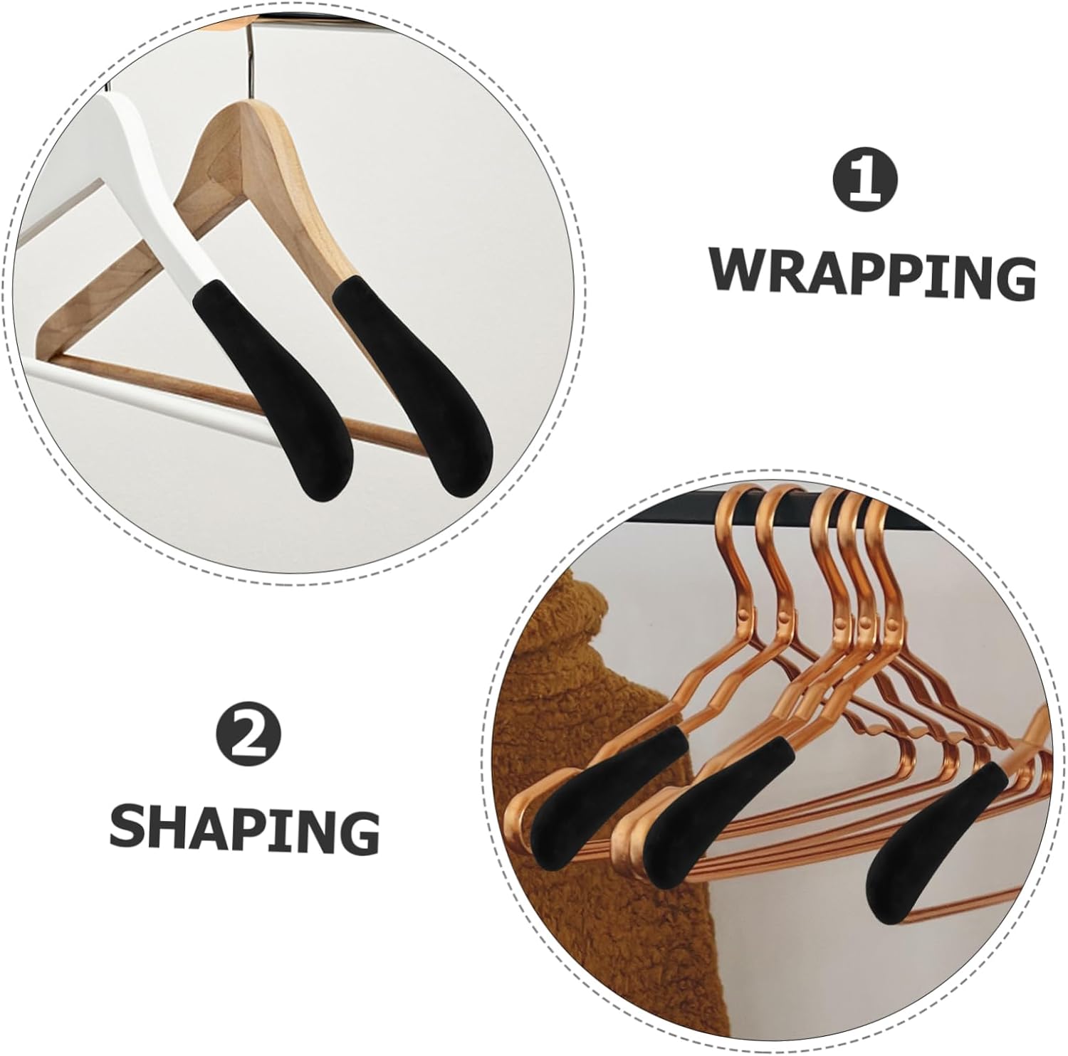 10pcs Coat Hanger Shoulder Forms Flocking Hanger Shoulder Pads Easy Install