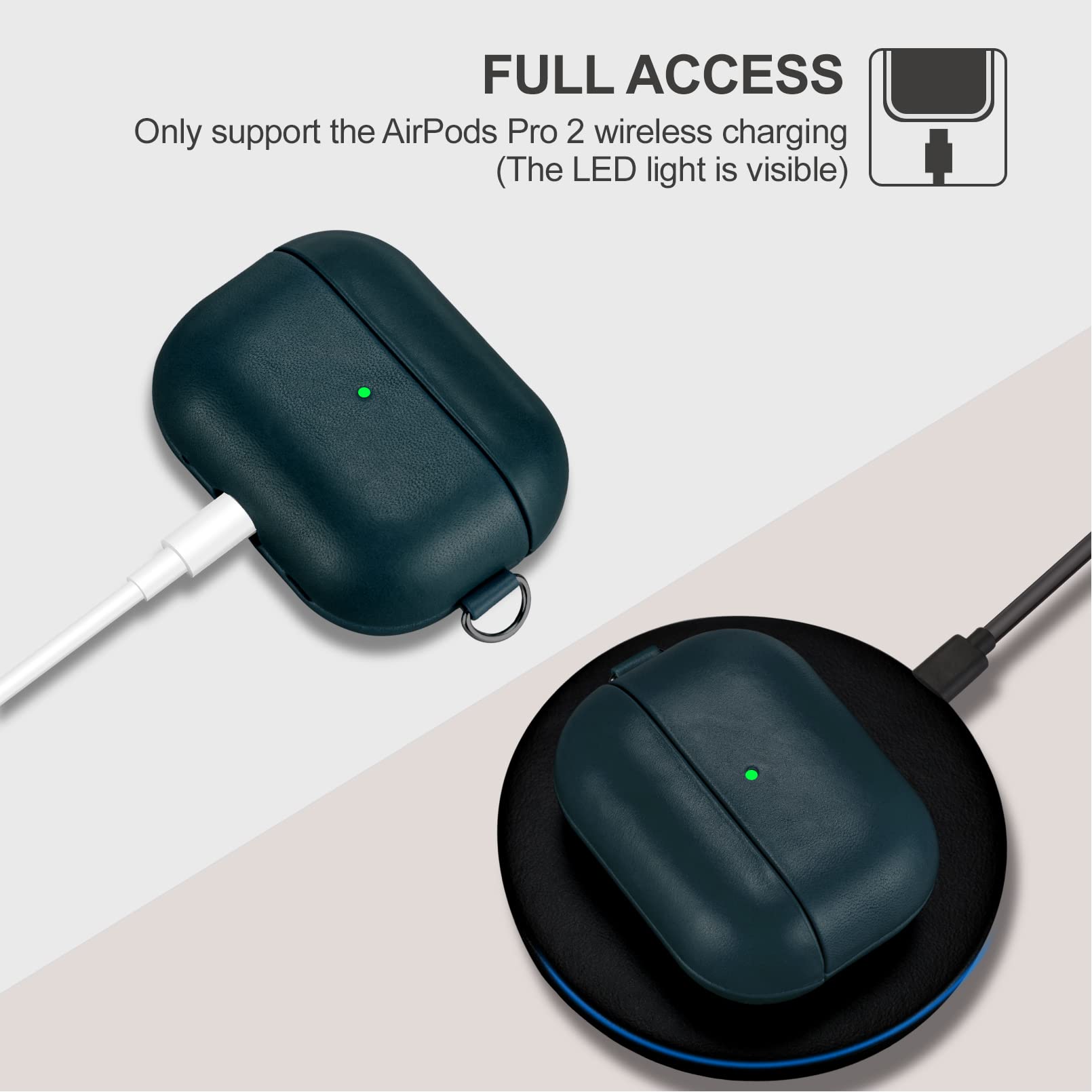 Amazon | AirPods Pro 2 用 ケース 本革(2022年9月発売専用)落下防止